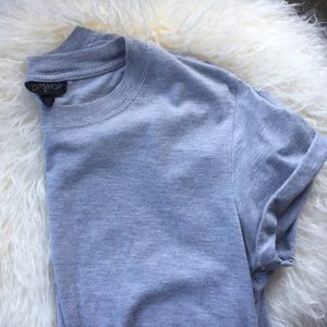 Topshop gray rolled sleeve t shirt